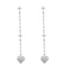 Boucles d'oreilles coeur oxyde de zirconium Argent 925 Rhodié - vue V1