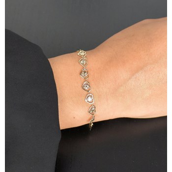 Bracelet suite de coeurs Plaqué OR 750 3 microns
