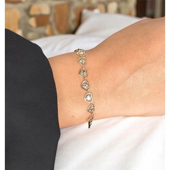 Bracelet suite de coeurs Plaqué OR 750 3 microns
