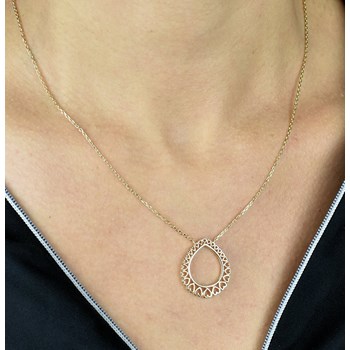 Collier goutte de coeurs Plaqué OR 750 3 microns