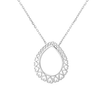 Collier goutte de coeurs Argent 925 Rhodié
