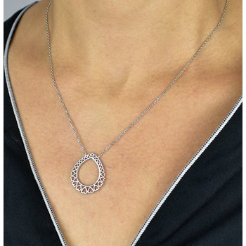 Collier goutte de coeurs Argent 925 Rhodié