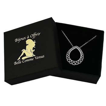 Collier goutte de coeurs Argent 925 Rhodié