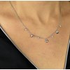 Collier suite de coeurs et oxydes de zirconium alternés Argent 925 Rhodié - vue V2