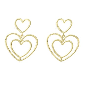 Boucles d'oreilles 3 coeurs Plaqué OR 750 3 microns