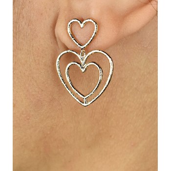 Boucles d'oreilles 3 coeurs Plaqué OR 750 3 microns