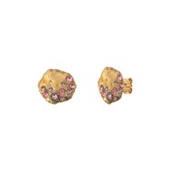 Boucles d'oreilles dorées à l'or fin cristal SEVEN