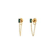 Boucles d'oreilles chaine petit modèle dorées à l'or fin cristal PALACE