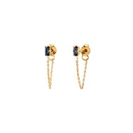 Boucles d'oreilles chaine petit modèle dorées à l'or fin cristal PALACE