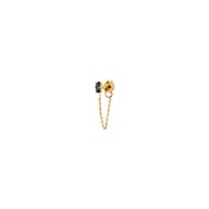 Boucle d'oreille chaine petit modèle unité dorée à l'or fin cristal PALACE