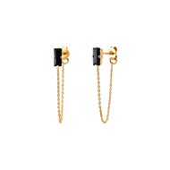 Boucles d'oreilles chaine grand modèle dorées à l'or fin cristal PALACE