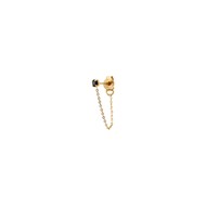 Boucle d'oreille chaine unité dorée à l'or fin cristal PARIS