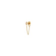 Boucle d'oreille chaine petit modèle unité dorée à l'or fin cristal PALACE