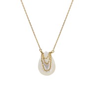 Collier doré à l'or fin nacre blanche SOLANGE