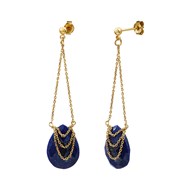 Boucles d'oreilles dorées à l'or fin lapis lazuli SOLANGE