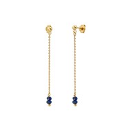 Boucles d'oreilles dorées à l'or fin lapis lazuli VENUS
