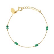 Bracelet doré à l'or fin agate verte VENUS