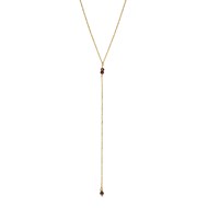 Collier cravate longue doré à l'or fin grenat VENUS