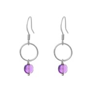 Boucles d'oreilles argent 925 améthyste FIDJI