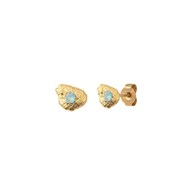 Boucles d'oreilles dorées à l'or fin cristal ELEVEN