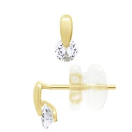 Boucles d'Oreilles Fantaisie - Orné d'un Oxyde de Zirconiums - Or Jaune