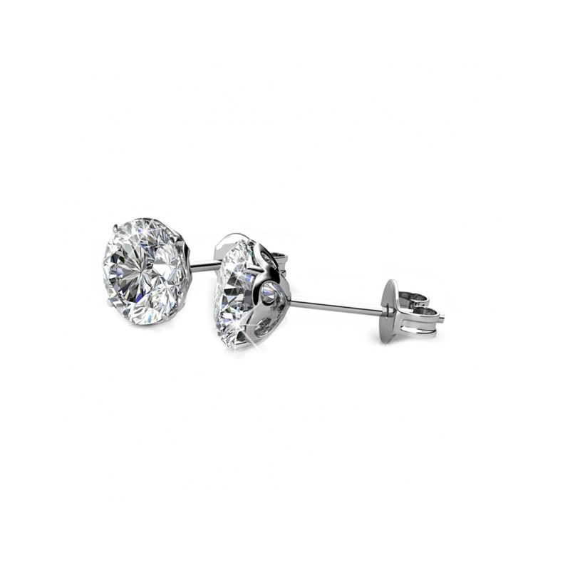 Boucles d'oreilles Kristine - Argenté et Cristal - vue 4