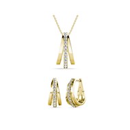 Parure Aurielle Square : Doré et Cristal