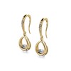 Boucles d'oreilles Tristin Hook - Doré et Cristal - vue V4