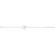 Bracelet souple mono-motif en Argent avec oxyde de zirconium blanc