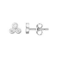 Boucles d'oreilles clous en Argent avec oxyde de zirconium blanc