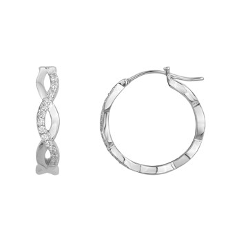 Sterling zilveren oorbellen met wit zirkoniumoxide