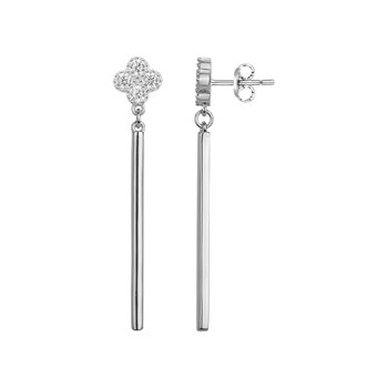 Boucles d'oreilles pendantes en Argent avec oxyde de zirconium blanc