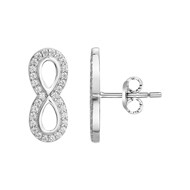 Boucles d'oreilles clous en Argent avec oxyde de zirconium blanc