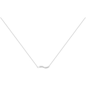 Collier mono-motif en Argent avec oxyde de zirconium blanc