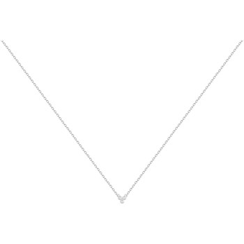 Collier mono-motif en Argent avec oxyde de zirconium blanc