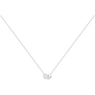 Collier mono-motif en Argent avec oxyde de zirconium blanc