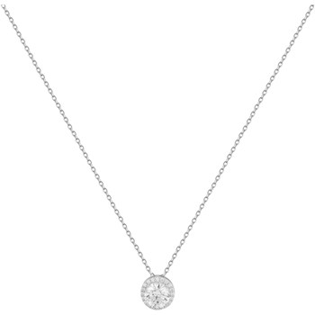 Collier mono-motif en Argent avec oxyde de zirconium blanc