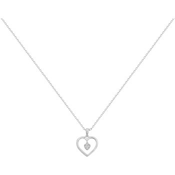 Collier mono-motif en Argent avec oxyde de zirconium blanc