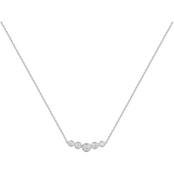 Collier mono-motif en Argent avec oxyde de zirconium blanc