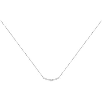 Collier mono-motif en Argent avec oxyde de zirconium blanc