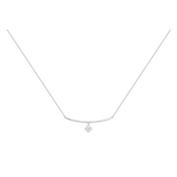 Collier mono-motif en Argent avec oxyde de zirconium blanc