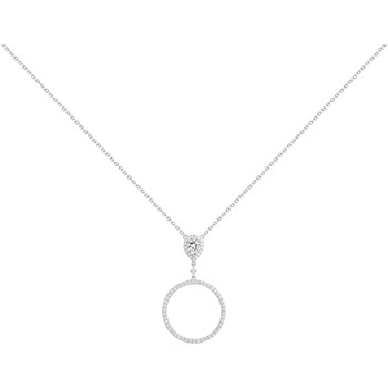 Collier mono-motif en Argent avec oxyde de zirconium blanc