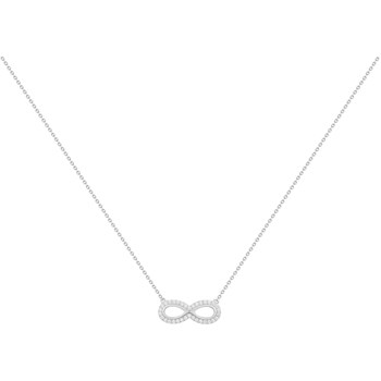 Collier mono-motif en Argent avec oxyde de zirconium blanc