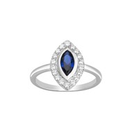 Bague en Argent avec oxyde de zirconium bleu saphir