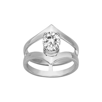 Bague en Argent avec oxyde de zirconium blanc