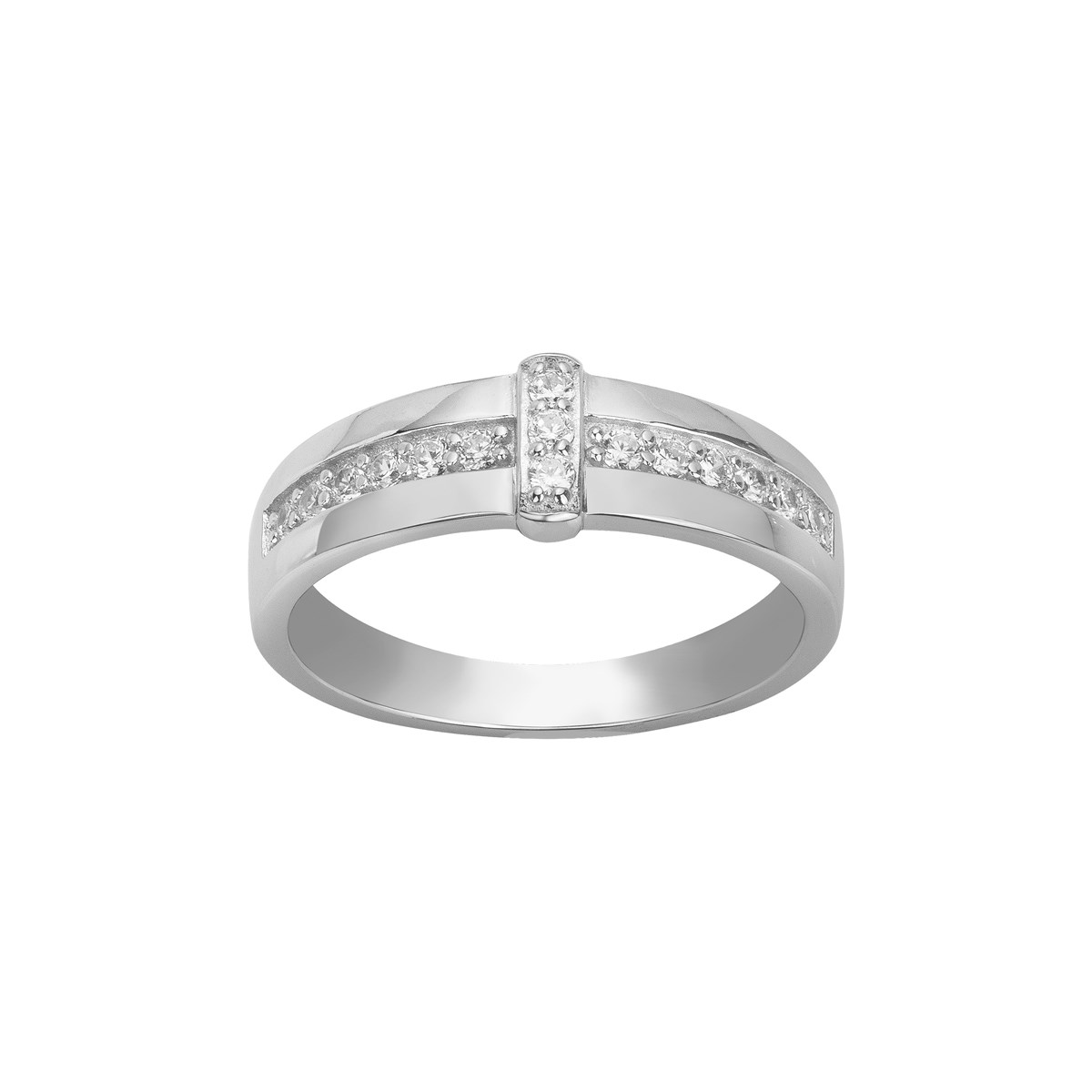 Bague en Argent avec oxyde de zirconium blanc