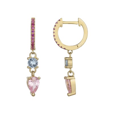 Achat Boucles d'oreilles en plaqué or et oxydes de zirconium