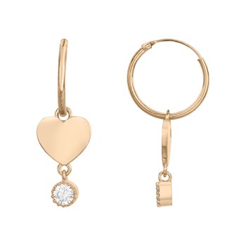 Créoles en Plaqué Or avec oxyde de zirconium blanc