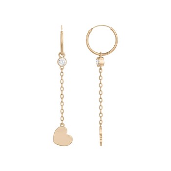 Créoles en Plaqué Or avec oxyde de zirconium blanc