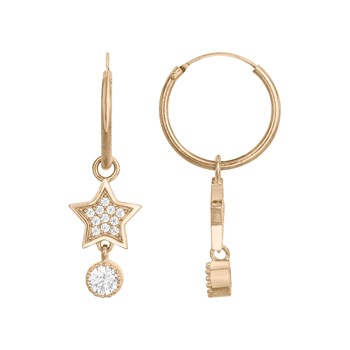 Créoles en Plaqué Or avec oxyde de zirconium blanc